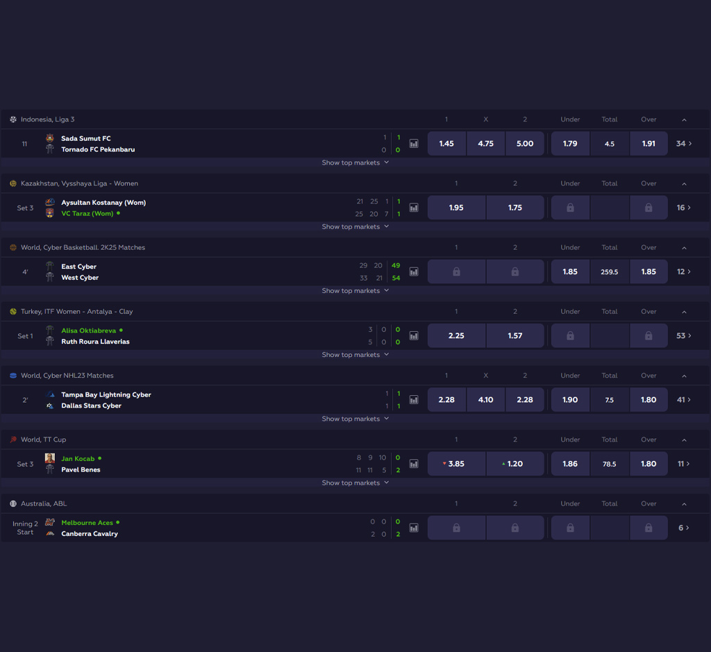 Scommesse sportive di Playfina su PC